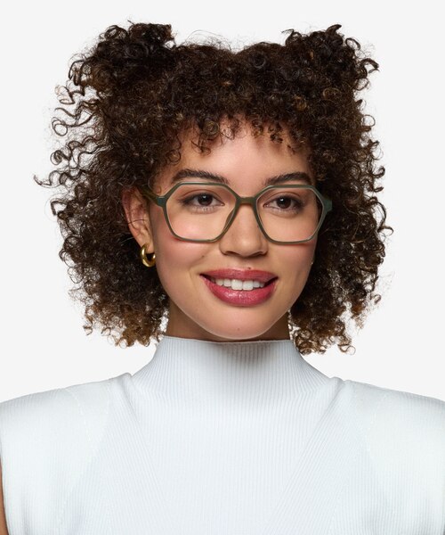 Caelan Clear Green PlasticEyeglass Frames for Women from EyeBuyDirect