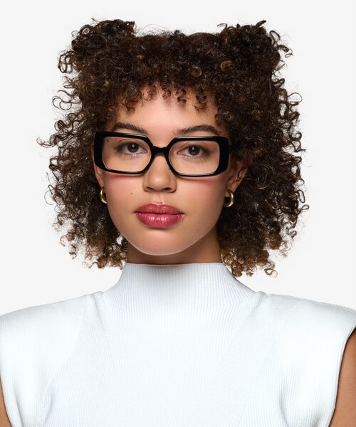 Tully Shiny Black PlasticEyeglass Frames for Women from EyeBuyDirect