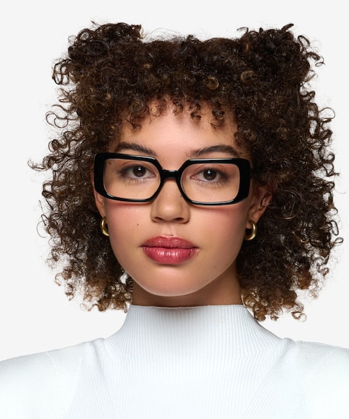 Tully Shiny Black PlasticEyeglass Frames for Women from EyeBuyDirect