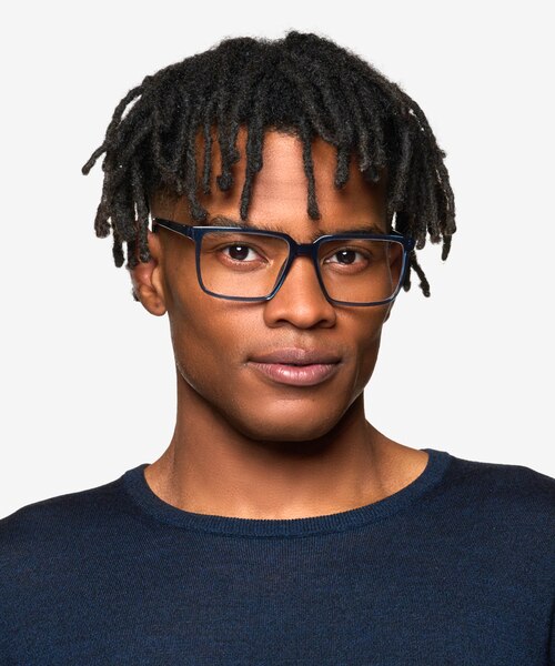 Seraph Clear Blue PlasticEyeglass Frames for Men from EyeBuyDirect
