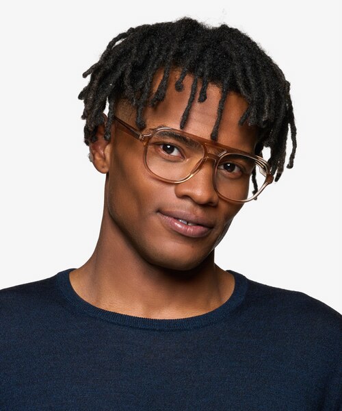 Eris Clear Brown PlasticEyeglass Frames for Men from EyeBuyDirect