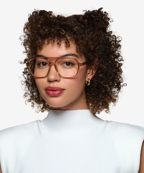 Eris Clear Brown PlasticEyeglass Frames for Women from EyeBuyDirect