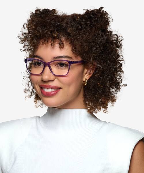 Clear Purple Marlowe -  Plastic Eyeglasses