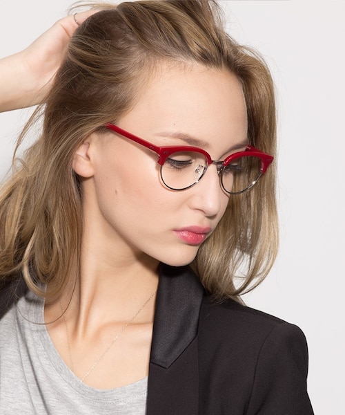 Annabel Red Acetate, MetalEyeglass Frames for Women from EyeBuyDirect