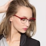Annabel Rouge Acetate-metalMontures de lunettes de vue pour Femmes d'EyeBuyDirect