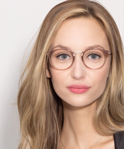Get Lucky Brown & Silver Acetate, MetalEyeglass Frames for Women from EyeBuyDirect