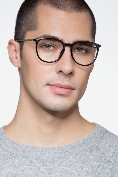 Naomi Noir Plastic-metalMontures de lunettes de vue pour Hommes d'EyeBuyDirect