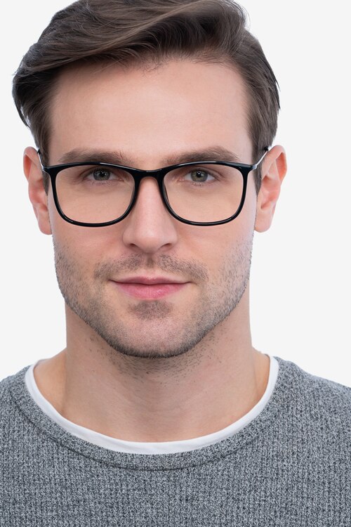 Hurricane Black PlasticEyeglass Frames for Men from EyeBuyDirect