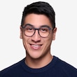 Naomi Matte Blue MetalEyeglass Frames for Men from EyeBuyDirect