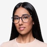 Naomi Matte Blue MetalEyeglass Frames for Women from EyeBuyDirect