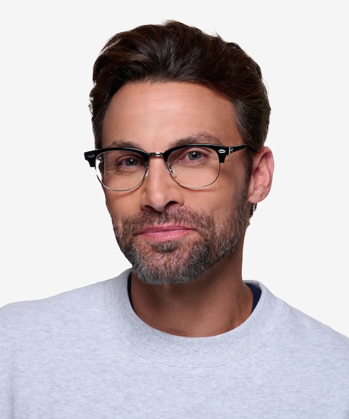 Sweet Janet Black Silver Acetate, MetalEyeglass Frames for Men from EyeBuyDirect