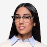 Sweet Janet Black Silver Acetate-metalEyeglass Frames for Women from EyeBuyDirect