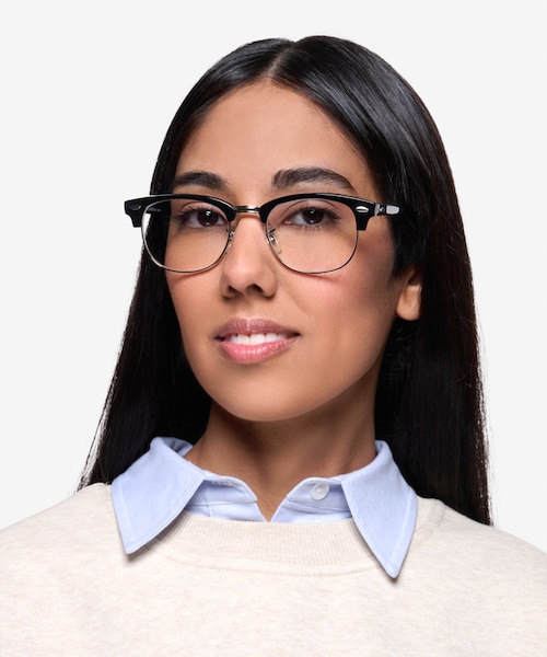 Sweet Janet Black Silver Acetate, MetalEyeglass Frames for Women from EyeBuyDirect