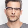 Sweet Janet Navy Silver AcetateEyeglass Frames for Men from EyeBuyDirect