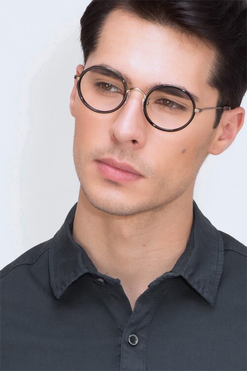 Gemini Black AcetateEyeglass Frames for Men from EyeBuyDirect