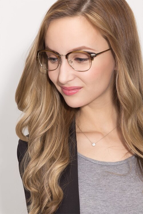 Kinjin Brown AcetateEyeglass Frames for Women from EyeBuyDirect
