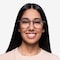 La Femme Gray Striped Acetate-metal Montures de lunettes de vue pour Femmes d'EyeBuyDirect