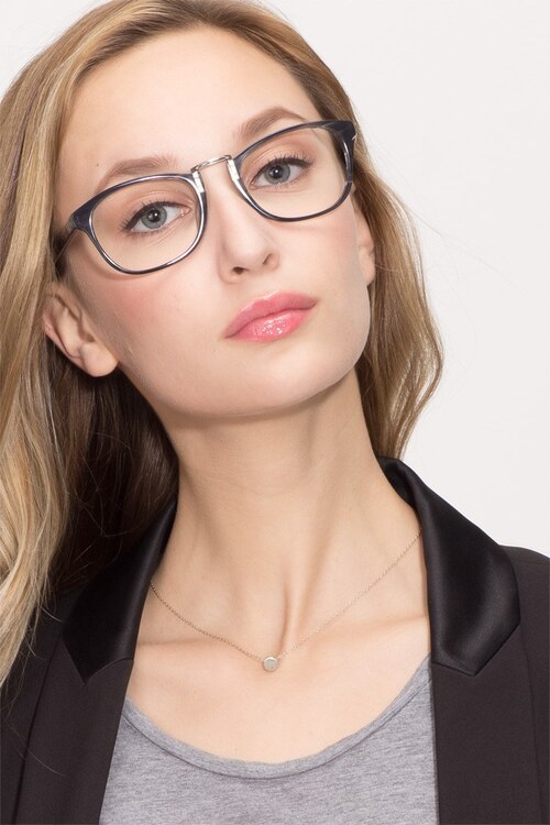 Tomorrow Gray Striped AcetateEyeglass Frames for Women from EyeBuyDirect