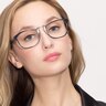 Tomorrow Gray Striped AcetateEyeglass Frames for Women from EyeBuyDirect