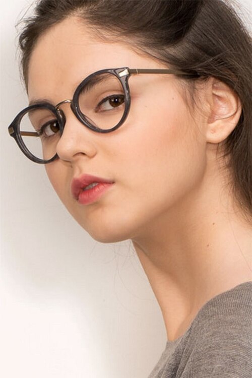 Yuke Gris foncé Acetate-metalMontures de lunettes de vue pour Femmes d'EyeBuyDirect