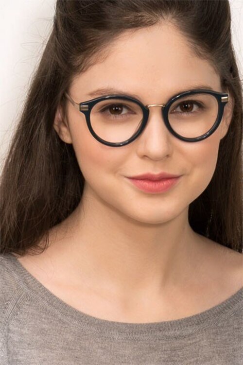Yuke Dark Cerulean AcetateEyeglass Frames for Women from EyeBuyDirect