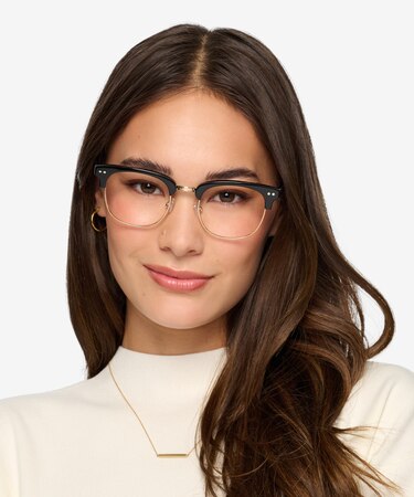 Black Borderline -  Vintage Acetate Eyeglasses