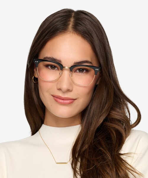 Borderline Black Acetate-metalEyeglass Frames for Women from EyeBuyDirect