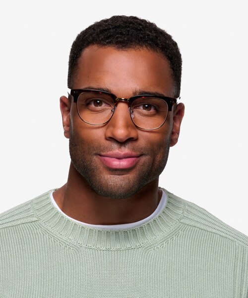 Borderline Tortoise Acetate, MetalEyeglass Frames for Men from EyeBuyDirect