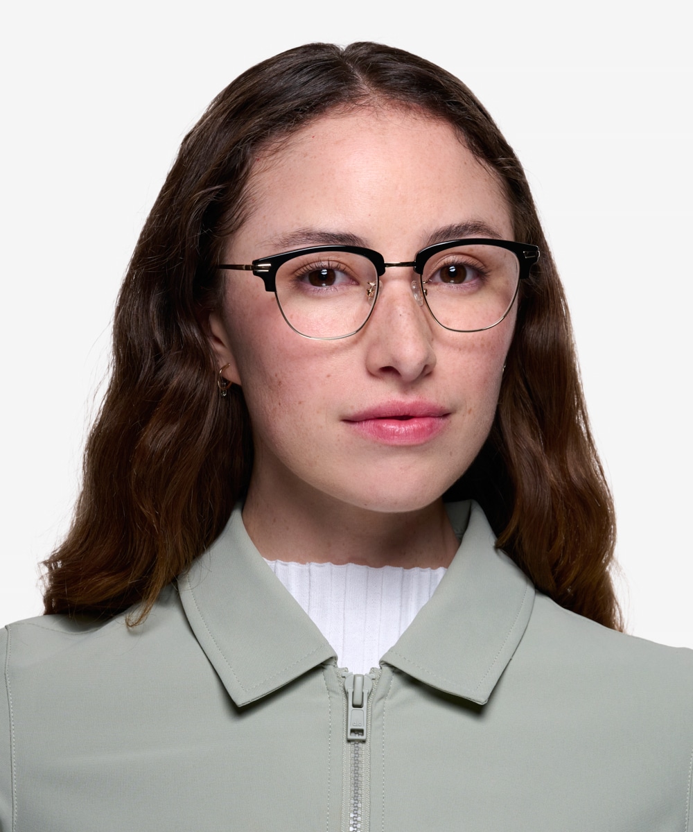 Identity Browline Black Full Rim Eyeglasses Eyebuydirect