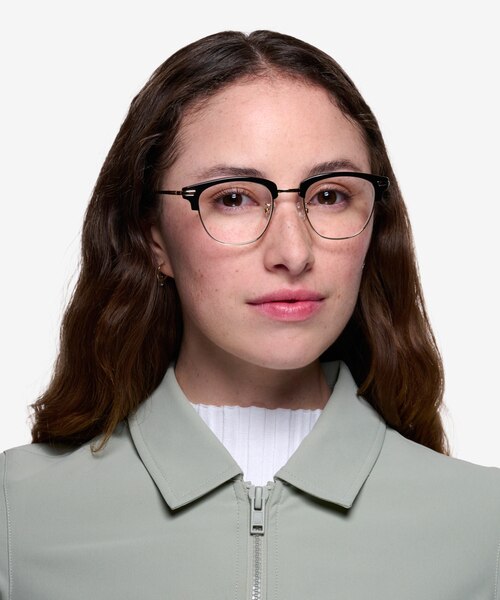 Identity Black Acetate-metalEyeglass Frames for Women from EyeBuyDirect