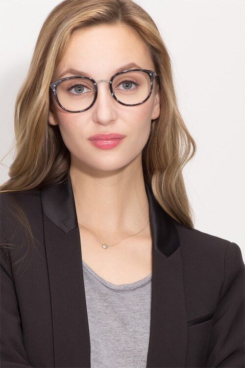 Sakura Gray Floral AcétateMontures de lunettes de vue pour Femmes d'EyeBuyDirect