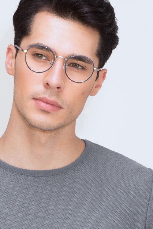 Anywhere Bleu marine AcétateMontures de lunettes de vue pour Hommes d'EyeBuyDirect