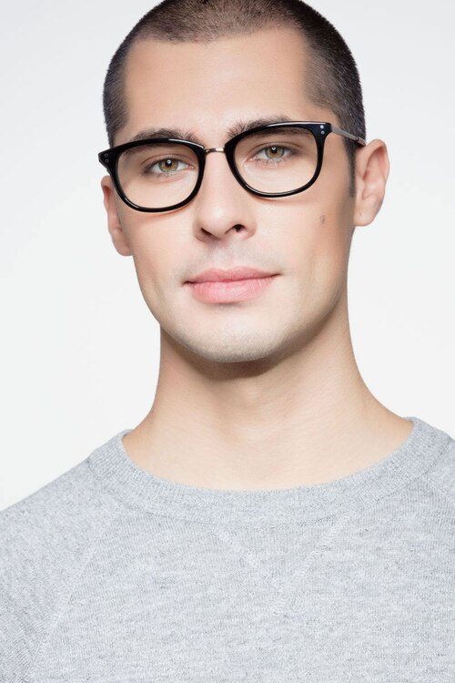 Synopsis Black Acetate-metalEyeglass Frames for Men from EyeBuyDirect