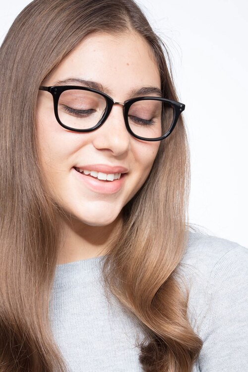Synopsis Black Acetate-metalEyeglass Frames for Women from EyeBuyDirect