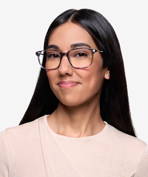 Motion Gray Striped Acetate-metalEyeglass Frames for Women from EyeBuyDirect