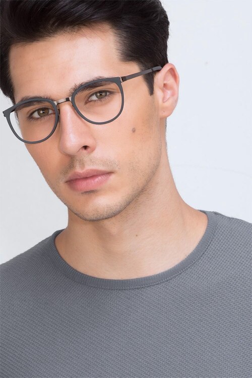 Alpha Navy AcetateEyeglass Frames for Men from EyeBuyDirect