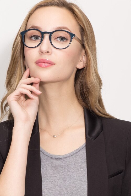 White Moon Navy AcetateEyeglass Frames for Women from EyeBuyDirect