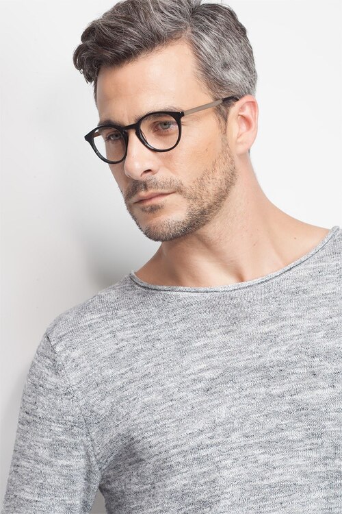 White Moon Black AcetateEyeglass Frames for Men from EyeBuyDirect