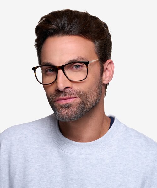 Contrast Tortoise Acetate-metalEyeglass Frames for Men from EyeBuyDirect
