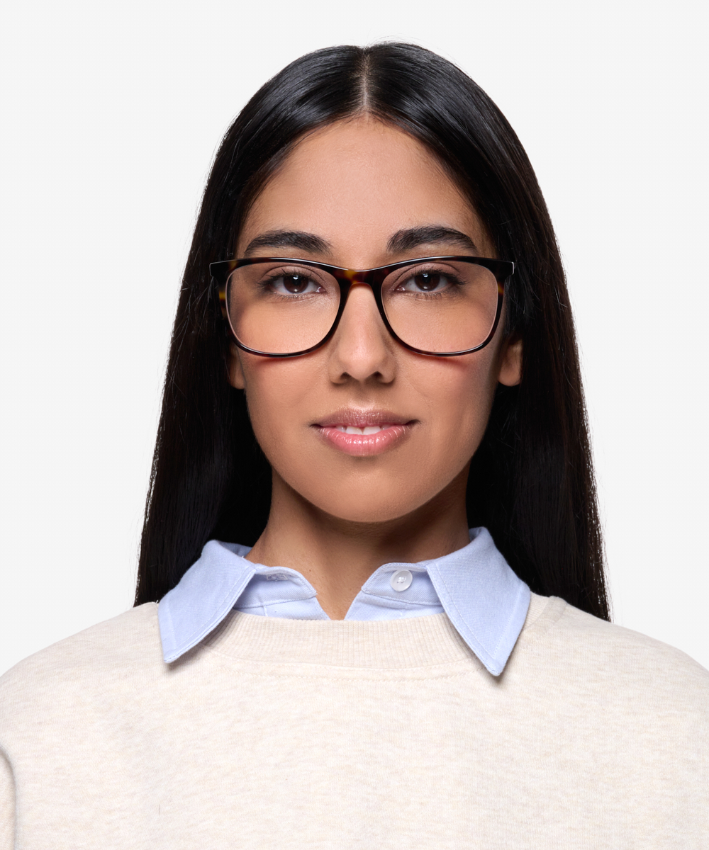 Contrast Square Tortoise Full Rim Eyeglasses Eyebuydirect