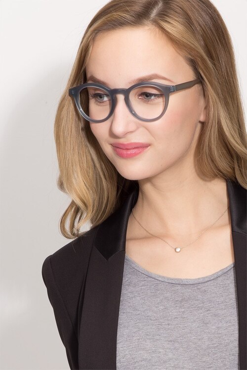 Twin Bleu AcétateMontures de lunettes de vue pour Femmes d'EyeBuyDirect
