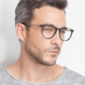 Ultraviolet Matte Black Acetate-metalEyeglass Frames for Men from EyeBuyDirect