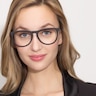 Ultraviolet Matte Black Acetate-metalEyeglass Frames for Women from EyeBuyDirect