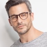 Ultraviolet Brown Striped Acetate-metalEyeglass Frames for Men from EyeBuyDirect