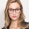 Ultraviolet Brown Striped Acetate-metalEyeglass Frames for Women from EyeBuyDirect