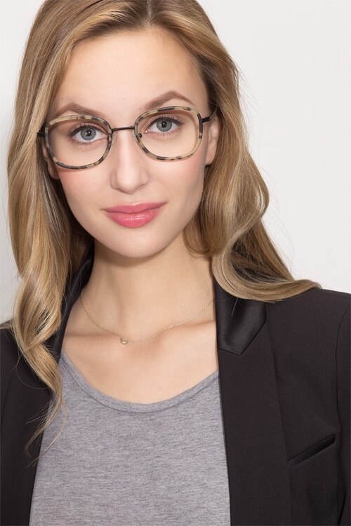 Trapeze Matte Tortoise AcétateMontures de lunettes de vue pour Femmes d'EyeBuyDirect