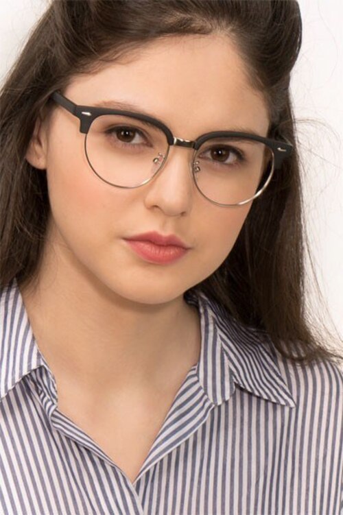 Narita Matte Black Plastic-metalEyeglass Frames for Women from EyeBuyDirect