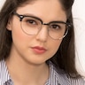 Narita Matte Black Plastic-metalEyeglass Frames for Women from EyeBuyDirect