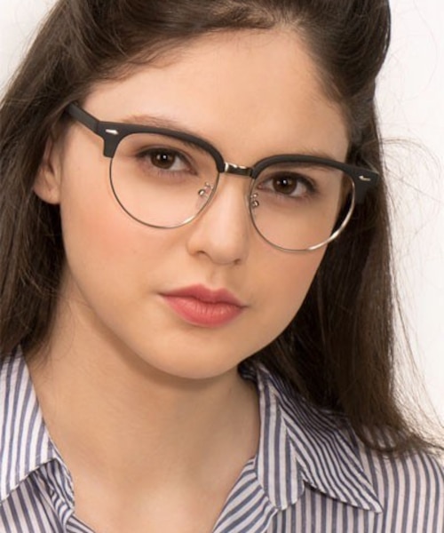 Narita Matte Black Plastic, MetalEyeglass Frames for Women from EyeBuyDirect