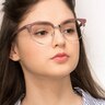 Narita Matte Burgundy MetalEyeglass Frames for Women from EyeBuyDirect